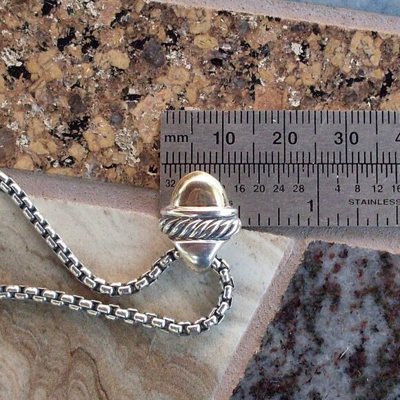 Retired David Yurman Acorn Gold Dome Pendant - 14K/925 - DY Chain - Gift Boxed - Picture 11 of 11